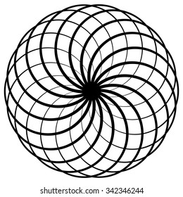 Abstract circular spirograph pattern on white. Vector art.