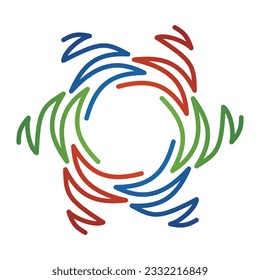 Abstract circular star logo design template