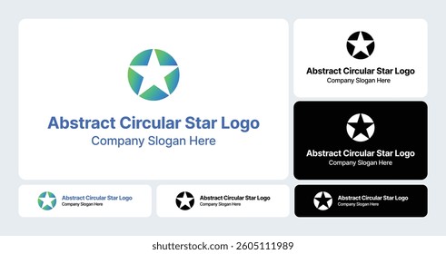 Abstract Circular Star Logo | Geometric Star Circle Design