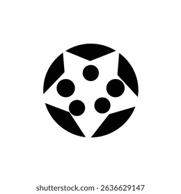 Abstract circular star shape design element.