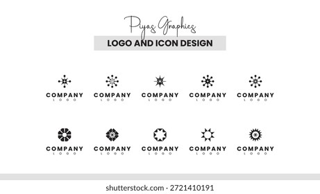 Coleção de Logotipos Circular Starburst