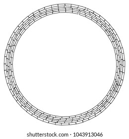 Abstract circular stonework, stonewall element. Circle mosaic. 