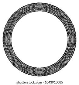 Abstract circular stonework, stonewall element. Circle mosaic. 
