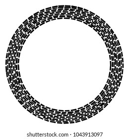Abstract circular stonework, stonewall element. Circle mosaic. 