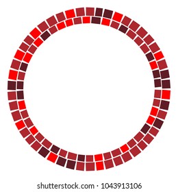 Abstract circular stonework, stonewall element. Circle mosaic. 