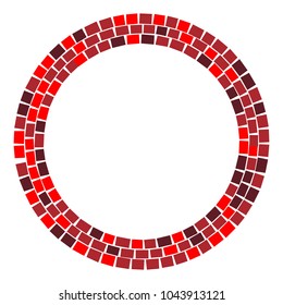 Abstract circular stonework, stonewall element. Circle mosaic. 