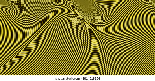 Abstract circular striped background. Pattern with optical illusion. 3D geometrical vector illustration.