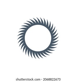 Abstract circular sun tattoo, sharp rays. Stock vector illustration isolated