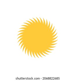 Abstract circular sun tattoo, sharp rays. Stock vector illustration isolated