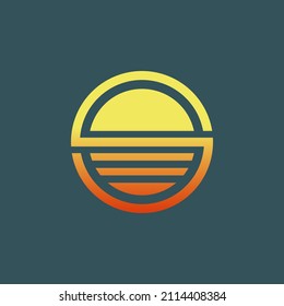 Abstract Circular Sunset Logo Design