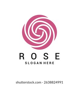 Abstract circular swirl rose logo