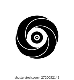 Ilustração vetorial da silhueta do vórtice do redemoinho circular abstrato para a marca moderna do logotipo e elemento gráfico minimalista do projeto geométrico