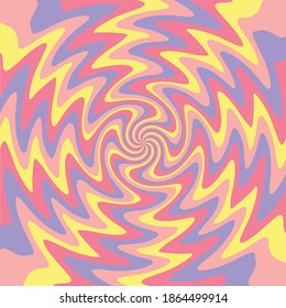 Abstract circular swirl wavy retro 70s pink colorful 