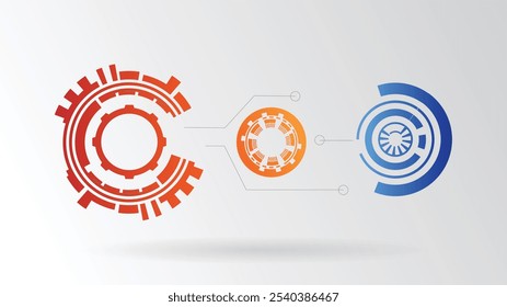 Fondo futurista de los Elementos de diseño Abstractas de la tecnología circular. Tecnología moderna avanzada concepto de ciencia ficción Vector