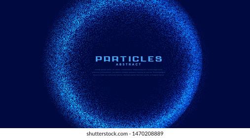 abstract circular techno particles blue background