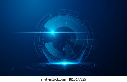 Abstract circular technology communication concept vector background.