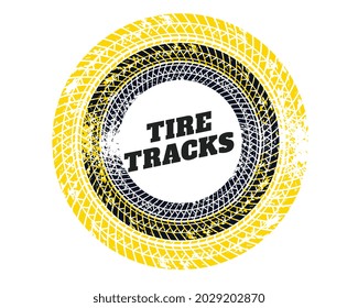 abstract circular tire track print texture frame