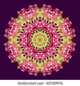 Abstract circular tracery. Vintage decorative ornamental mandala.