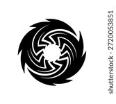 Abstract circular tribal vortex silhouette vector illustration for tattoo design gym logo and modern brand identity branding