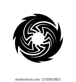 Abstrato circular vórtice tribal silhueta vetor ilustração para tatuagem design ginásio logotipo e marca de identidade de marca moderna