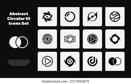 Conjunto de Ícones de Interface do Usuário Circular Abstratos