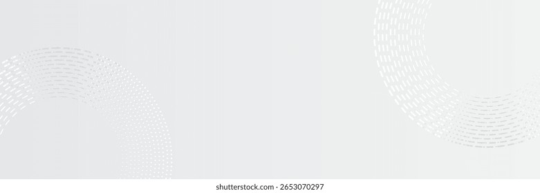 Abstract circular vector background with dotted radial lines forming a ring on a soft gray gradient. Clean, futuristic, and ideal for technology or corporate design themes.
