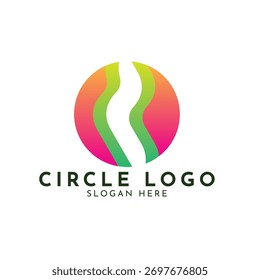 Logotipo de fluxo ondulado circular abstrato - Vetor de símbolo de movimento de energia de gradiente vibrante