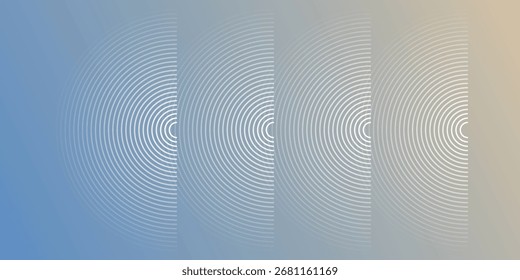 Abstract circular wavy line background. Minimalist cover design with dynamic, moving, perspective wavy lines. Vector Illustration Vol. 2