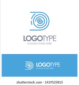 Abstract, Circulation, Cycle, Disruptive, Endless Blue outLine Logo with place for tagline