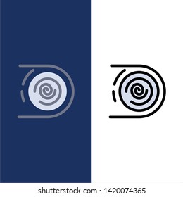 Abstract, Circulation, Cycle, Disruptive, Endless  Icons. Flat and Line Filled Icon Set Vector Blue Background