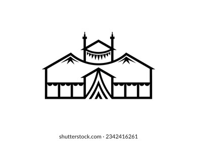 abstract circus house shape vector