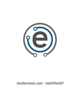 Abstract cirkuit circle and E letter inside, perfect for company related.