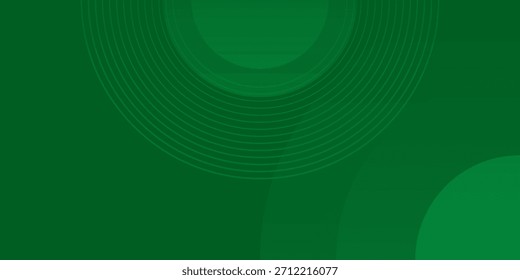 Cor do gradiente verde do círculo abstrato no plano de fundo verde escuro. Design de forma de círculos modernos. Adequado para banner, pano de fundo, brochura, apresentação, convite. Ilustração vetorial