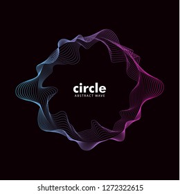 Abstract cirlce wave sound effect. Gradient color, line pattern. vector element eps 10.