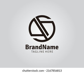 Abstract cirle initial G, S, and GS letter logo design.