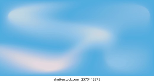 Abstract cirrus clouds. Light blue, pink color vector banner. Pastel gradient sky pattern. Blurred light fuzz colorful gradient background. Pastel smooth mesh shapes. Vector soft horizontal backdrop