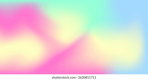 Nuvens de cirros abstratas. Banner azul claro, cor rosa. Padrão de gradiente do céu pastel. Fundo de gradiente colorido difuso luz borrada fuzz. Pastel suaviza as formas de malha. Tela de fundo horizontal macia do vetor