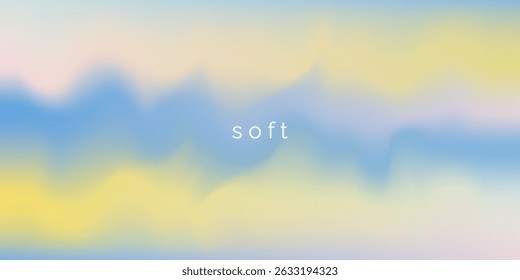 Abstract cirrus clouds. Light blue, pink color vector banner. Pastel gradient sky pattern. Blurred light fuzz colorful gradient background. Pastel smooth mesh shapes. Vector soft horizontal backdrop