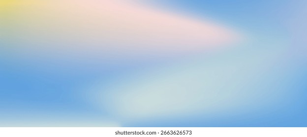 Abstractas nubes cirros. Anuncio de Vector de color azul claro y rosa. Patrón de cielo degradado pastel. Fondo de gradiente colorido de fuzz de luz borrosa. Formas de malla lisa pastel. diseño moderno