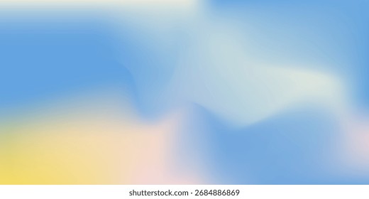 Abstrakte Zirruswolken. Hellblauer, rosafarbener Vektorbanner. Pastellfarbverlauf-Himmelsmuster. Unscharfes Licht Fuzz bunten Farbverlauf Hintergrund. Glatte Netzformen pastellfarben. Vektor weiche horizontale Hintergrund