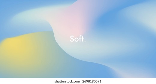 Abstractas nubes cirros. Anuncio de Vector de color azul claro y rosa. Patrón de cielo degradado pastel. Fondo de gradiente colorido de fuzz de luz borrosa. Formas de malla lisa pastel. Vector suave telón de fondo Horizontal