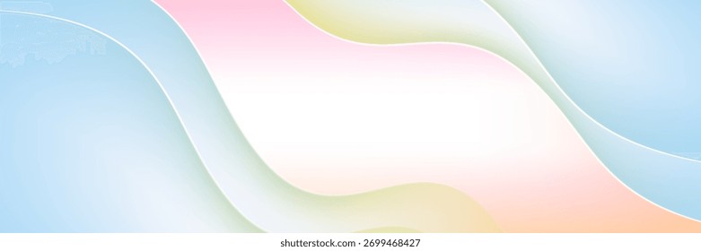 Abstractas nubes cirros. Anuncio de Vector de color azul claro y rosa. Patrón de cielo degradado pastel. Fondo de gradiente colorido de fuzz de luz borrosa.