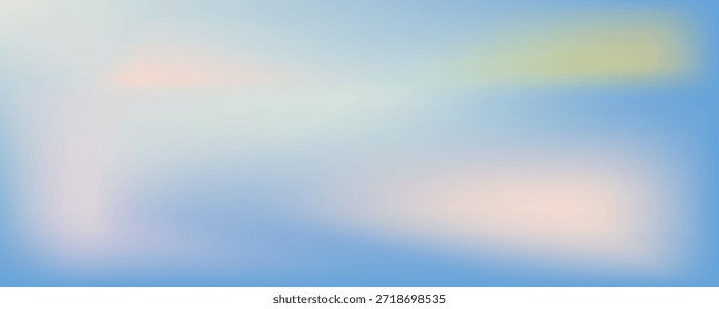 Abstrakte Zirruswolken. Hellblauer, rosafarbener Vektorbanner. Pastellfarbverlauf-Himmelsmuster. Unscharfes Licht Fuzz bunten Farbverlauf Hintergrund. Glatte Netzformen pastellfarben. Vektor weiche horizontale Hintergrund