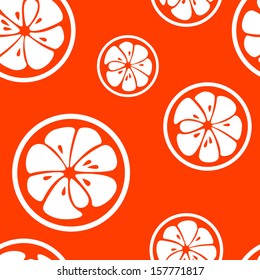 Abstract citrus fruit seamless pattern. Vector illustration for fresh sweet design. Can be used for wallpaper, cover fill, web page background, surface texture. Red and white color.