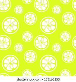 Abstract citrus fruit seamless pattern. Vector illustration for fresh sweet design. 