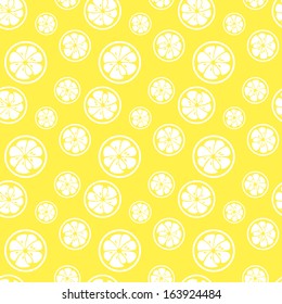 Abstract citrus fruit seamless pattern. Vector illustration for fresh sweet design. Can be used for wallpaper, cover fill, web page background, surface texture. Yellow and white color.