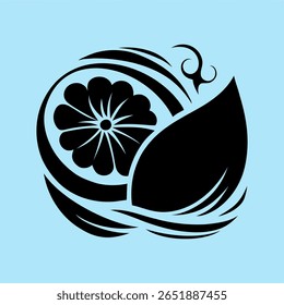 Emblema Abstractas de cítricos y hojas
