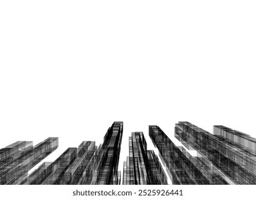 Abstract city architecture vector 3d illustration