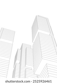 Abstract city architecture vector 3d illustration