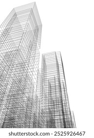 Abstract city architecture vector 3d illustration